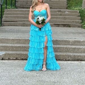 Jovani Size 0 Teal Dress